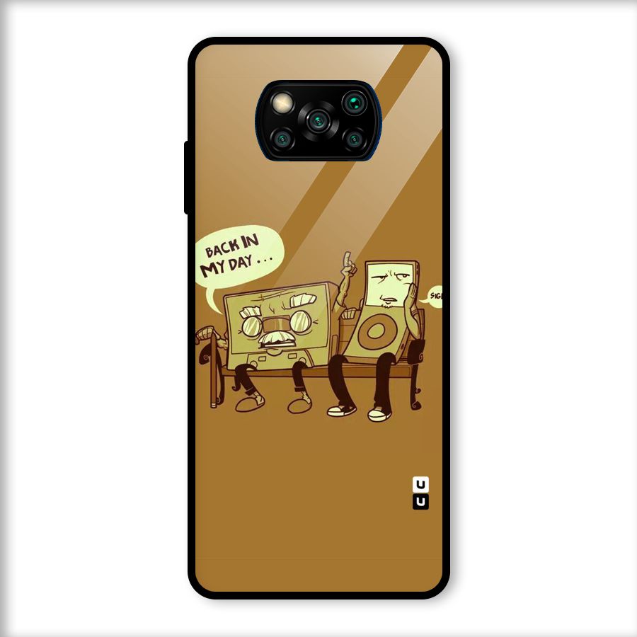 Back In Day Casette Glass Back Case for Poco X3