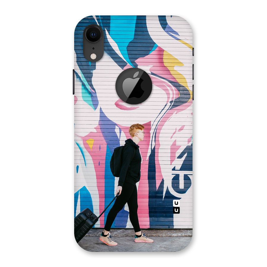 Backpacker Back Case for iPhone XR Logo Cut