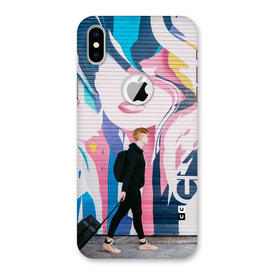 Backpacker Back Case for iPhone X Logo Cut