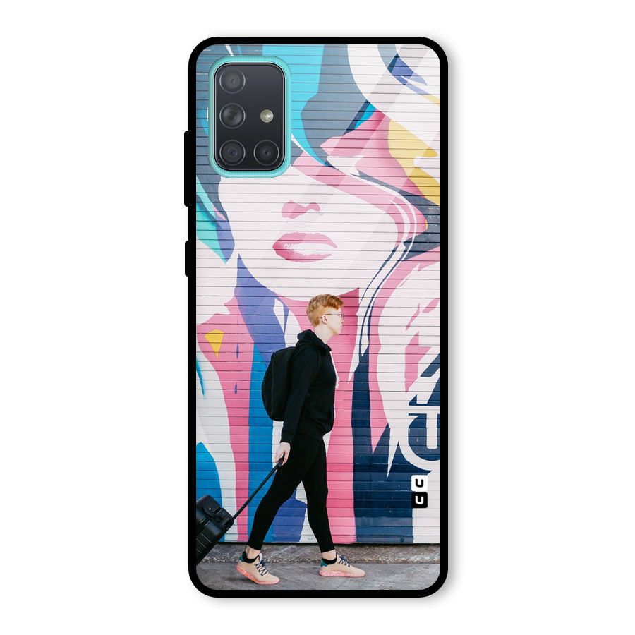 Backpacker Glass Back Case for Galaxy A71