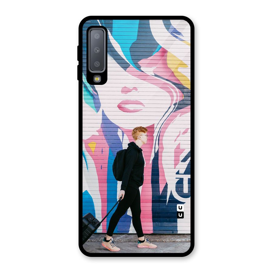 Backpacker Glass Back Case for Galaxy A7 (2018)
