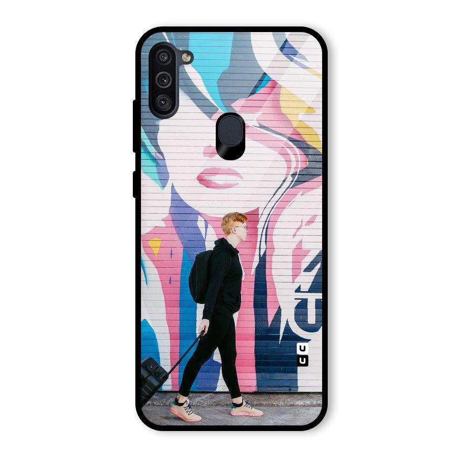 Backpacker Glass Back Case for Galaxy M11