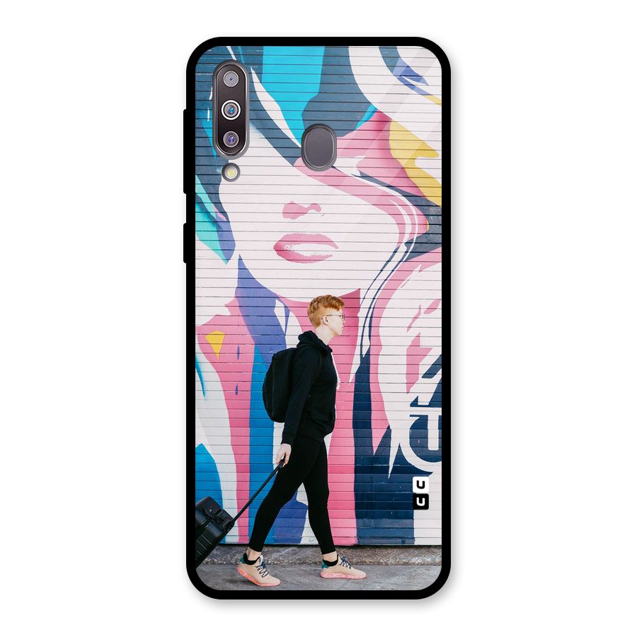 Backpacker Glass Back Case for Galaxy M30