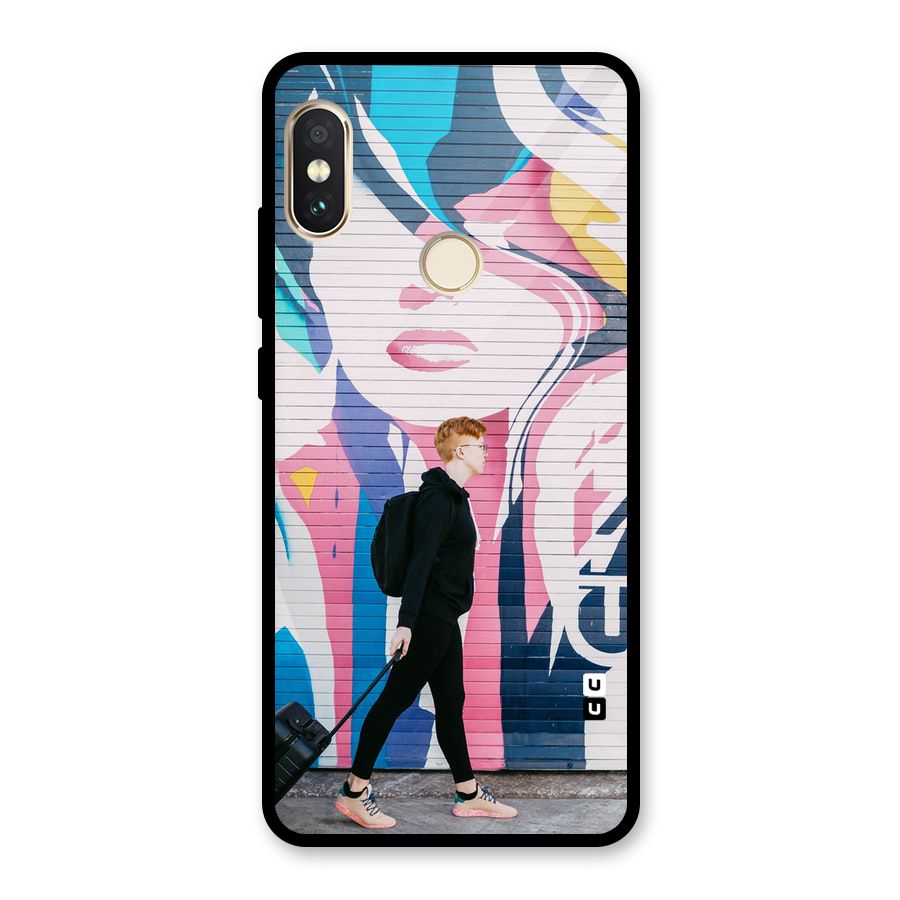 Backpacker Glass Back Case for Redmi Note 5 Pro