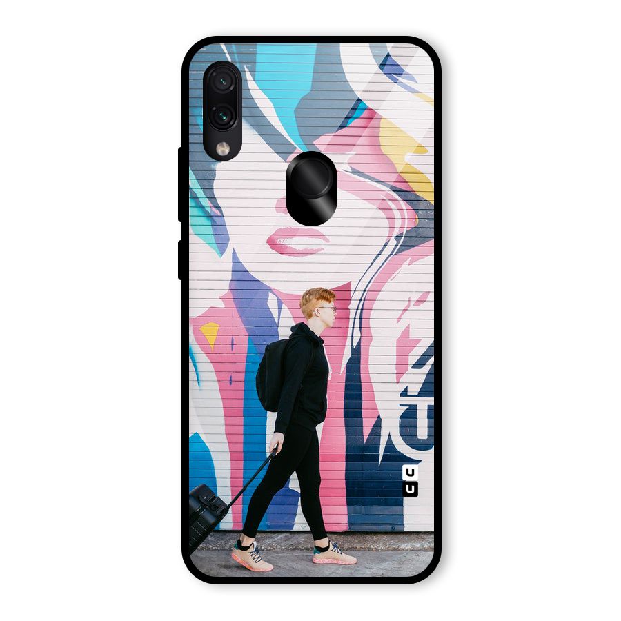Backpacker Glass Back Case for Redmi Note 7 Pro