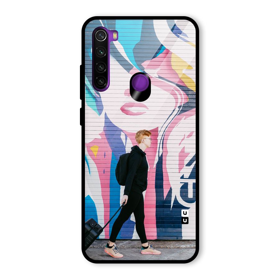 Backpacker Glass Back Case for Redmi Note 8