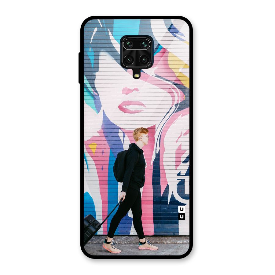 Backpacker Glass Back Case for Redmi Note 9 Pro