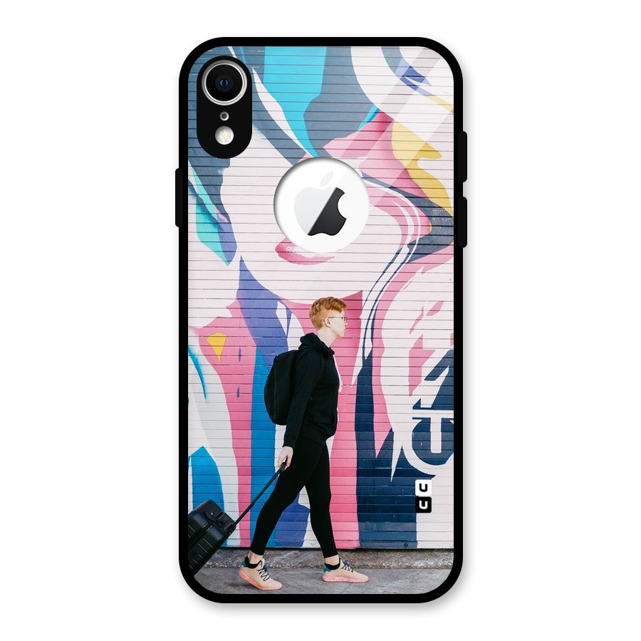 Backpacker Glass Back Case for iPhone XR Logo Cut
