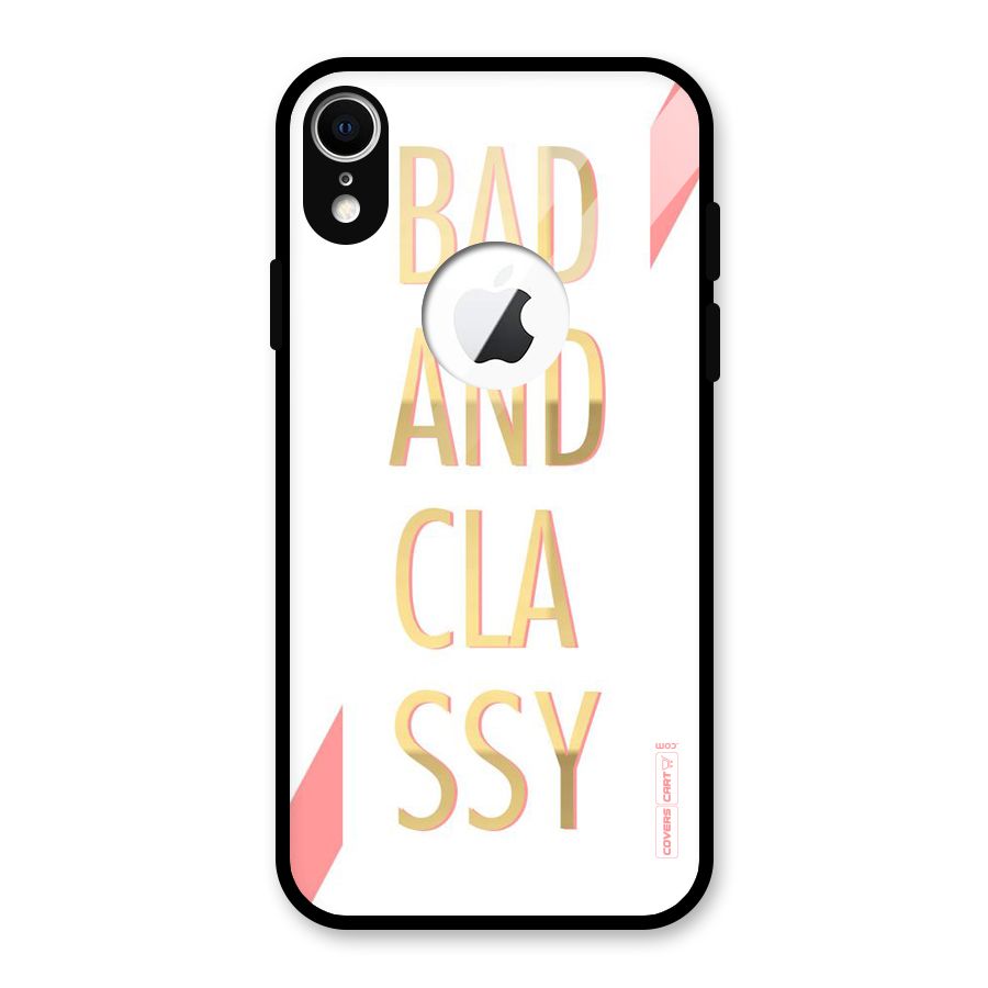 Bad And Classy Glass Back Case for iPhone XR Logo Cut