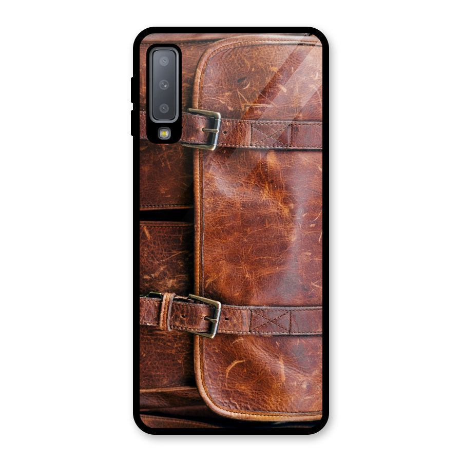 Bag Design (Printed) Glass Back Case for Galaxy A7 (2018)