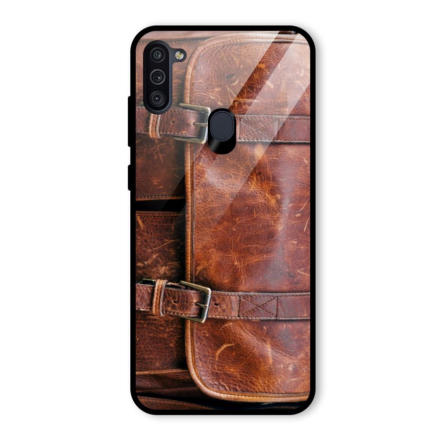 Bag Design (Printed) Glass Back Case for Galaxy M11
