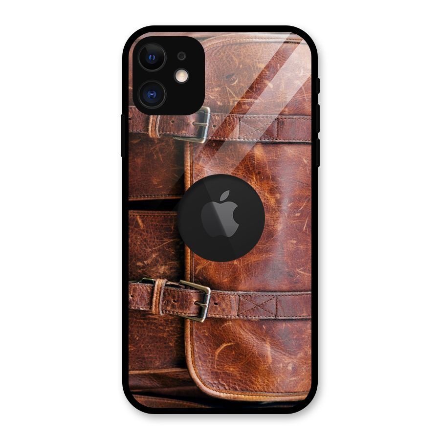 Bag Design (Printed) Glass Back Case for iPhone 11 Logo Cut