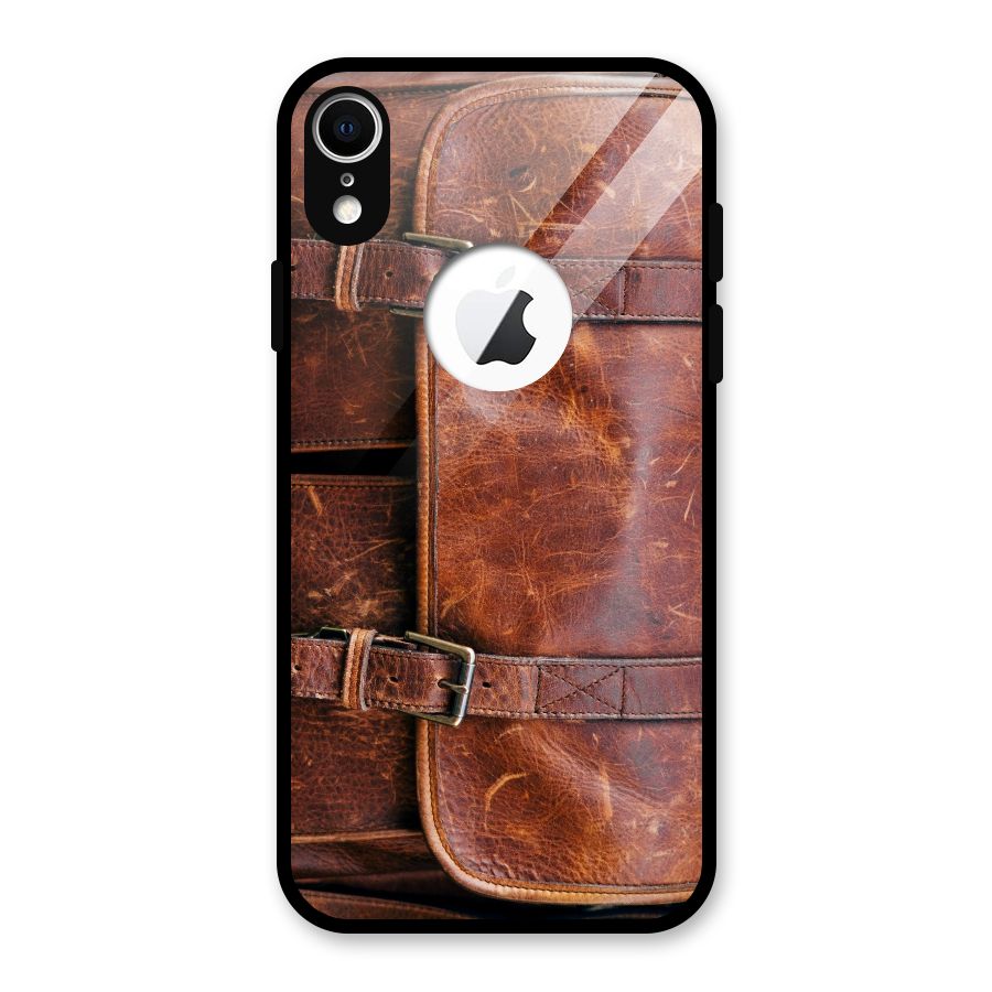 Bag Design (Printed) Glass Back Case for iPhone XR Logo Cut