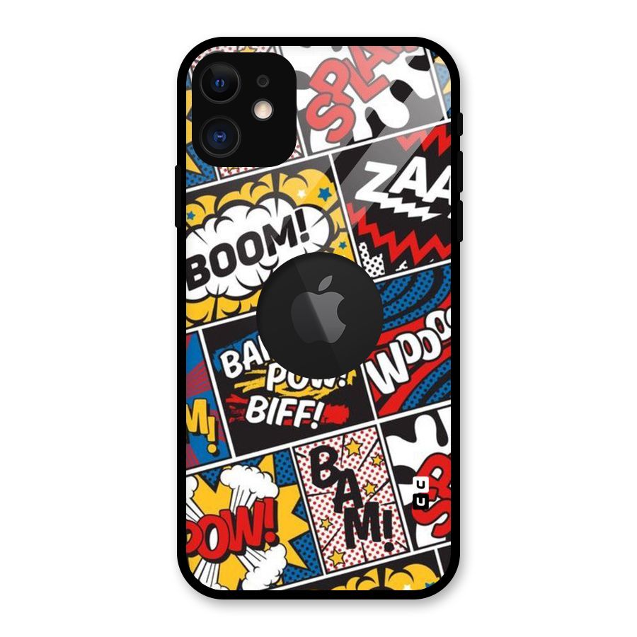 Bam Pattern Glass Back Case for iPhone 11 Logo Cut