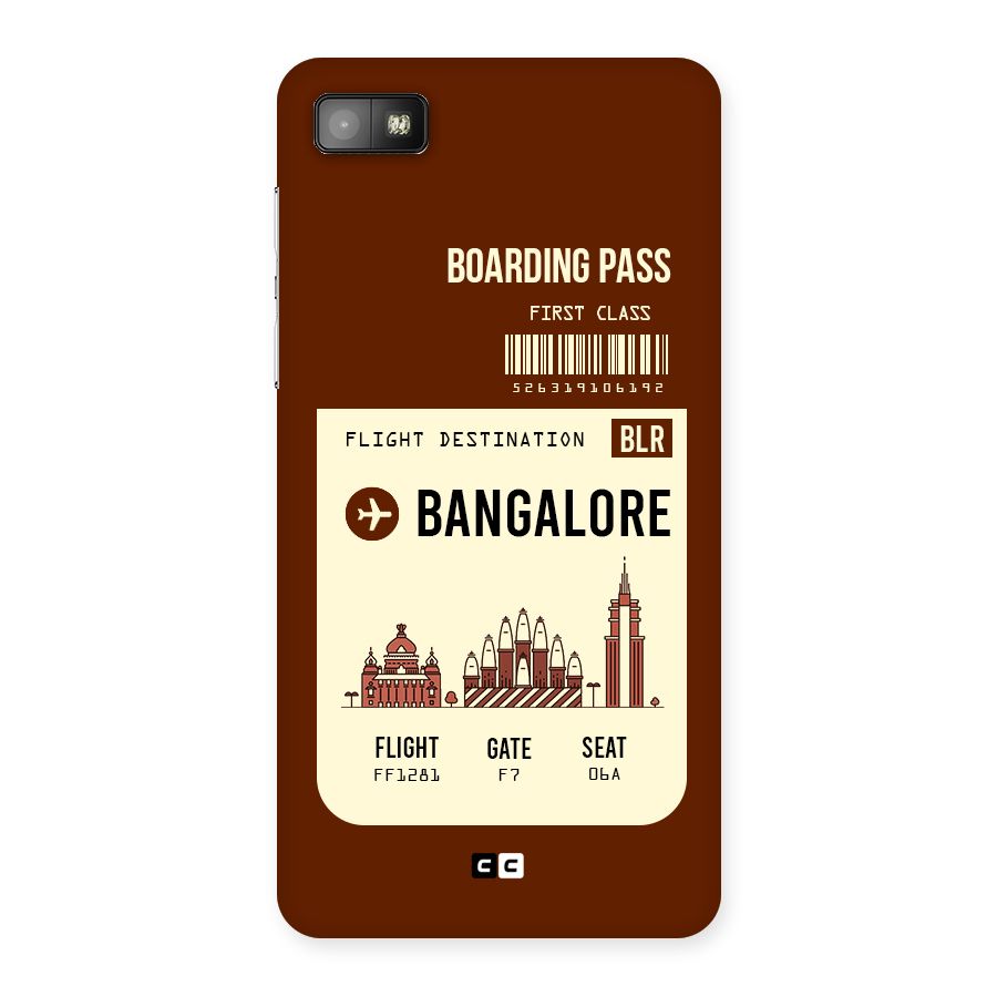 Bangalore Boarding Pass Back Case for Blackberry Z10