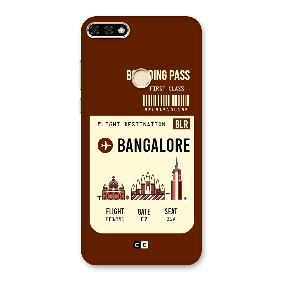 Bangalore Boarding Pass Back Case for Honor 7A