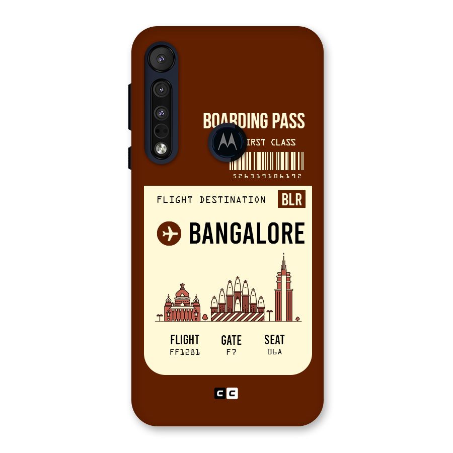 Bangalore Boarding Pass Back Case for Motorola One Macro