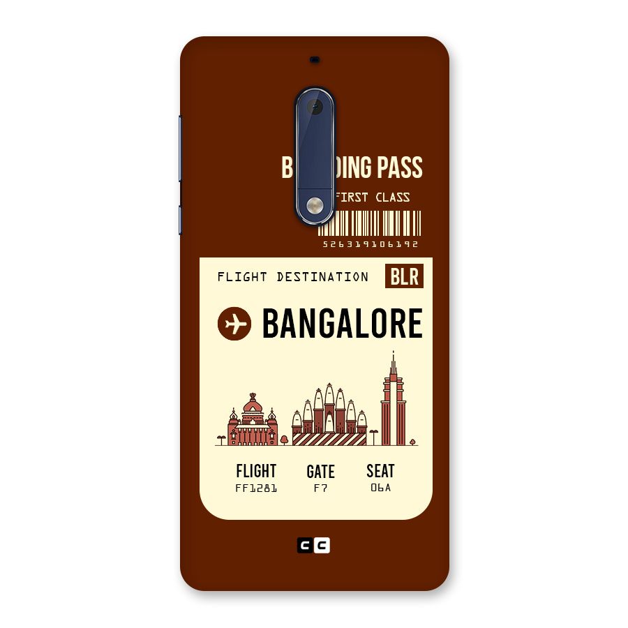 Bangalore Boarding Pass Back Case for Nokia 5
