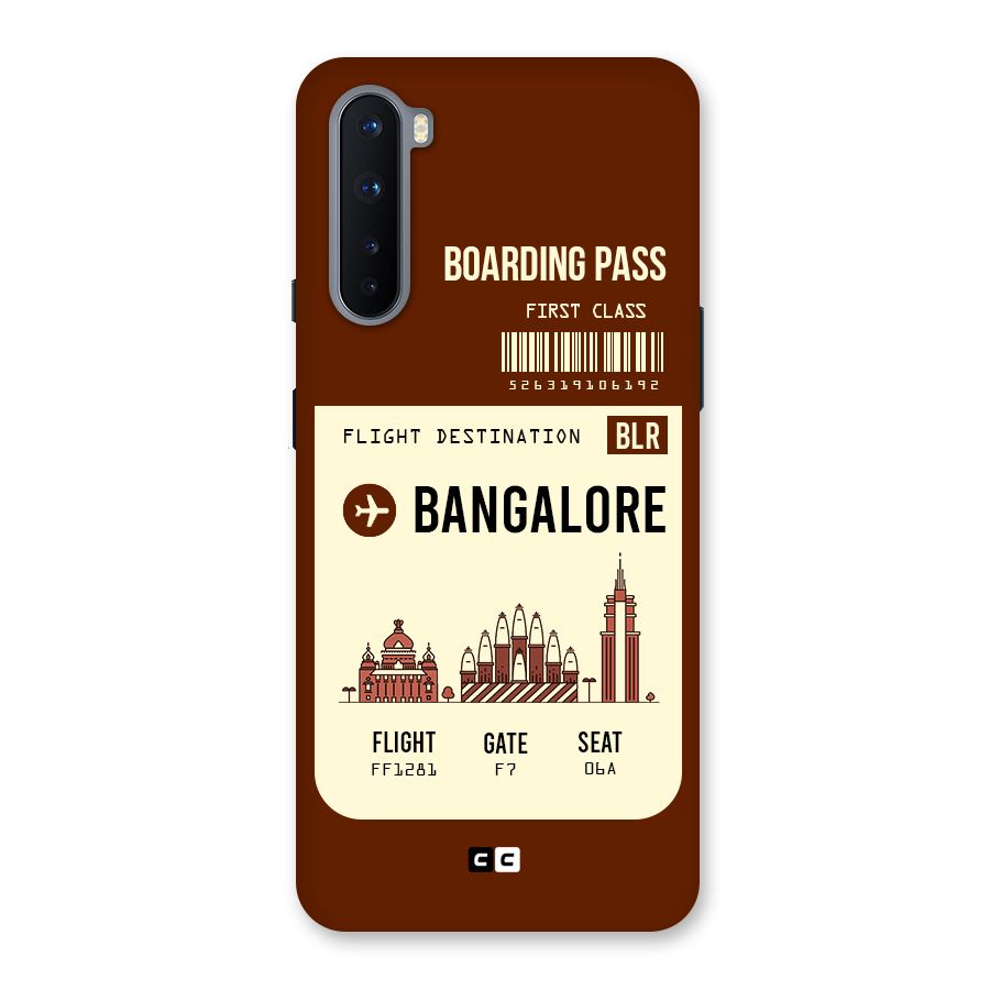 Bangalore Boarding Pass Back Case for OnePlus Nord