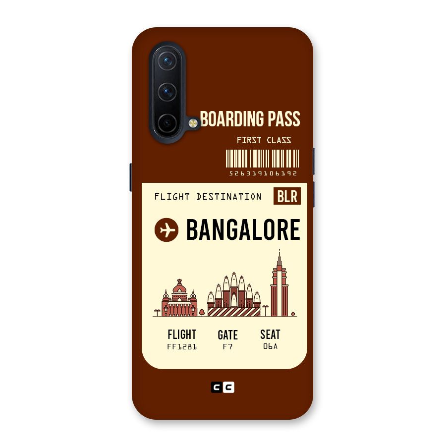 Bangalore Boarding Pass Back Case for OnePlus Nord CE 5G