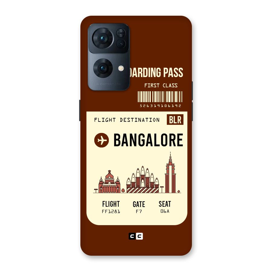 Bangalore Boarding Pass Back Case for Oppo Reno7 Pro 5G