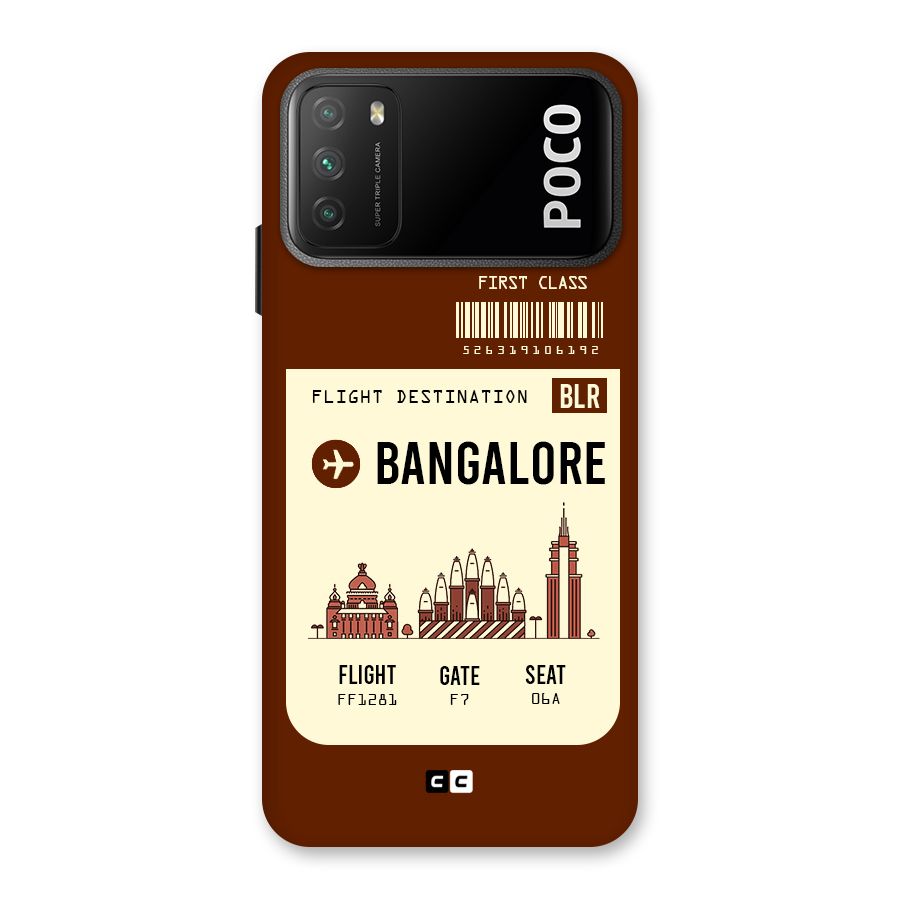 Bangalore Boarding Pass Back Case for Poco M3
