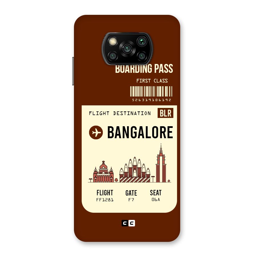 Bangalore Boarding Pass Back Case for Poco X3