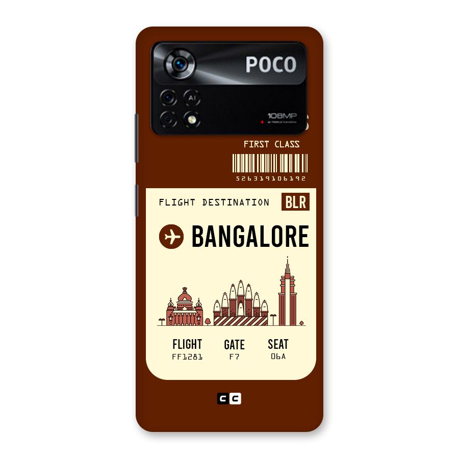 Bangalore Boarding Pass Back Case for Poco X4 Pro 5G
