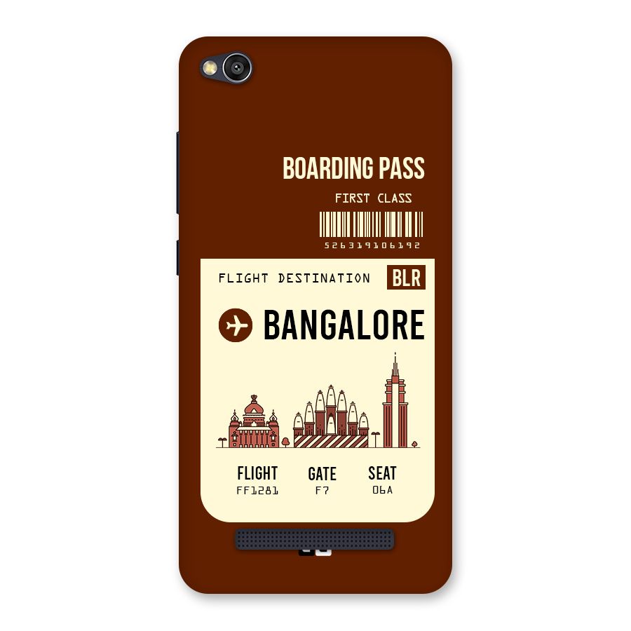 Bangalore Boarding Pass Back Case for Redmi 4A