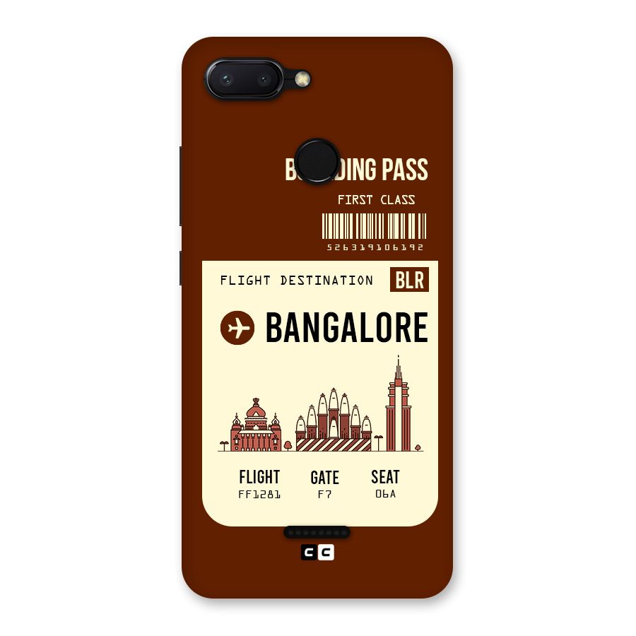 Bangalore Boarding Pass Back Case for Redmi 6