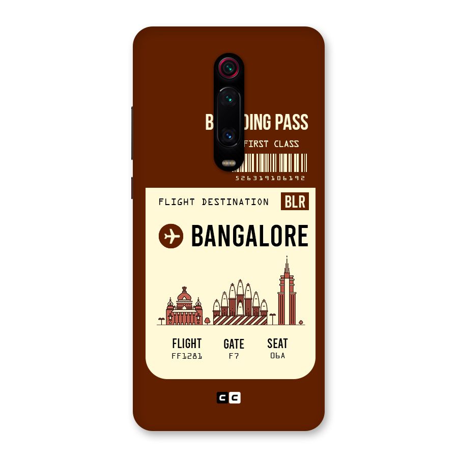 Bangalore Boarding Pass Back Case for Redmi K20