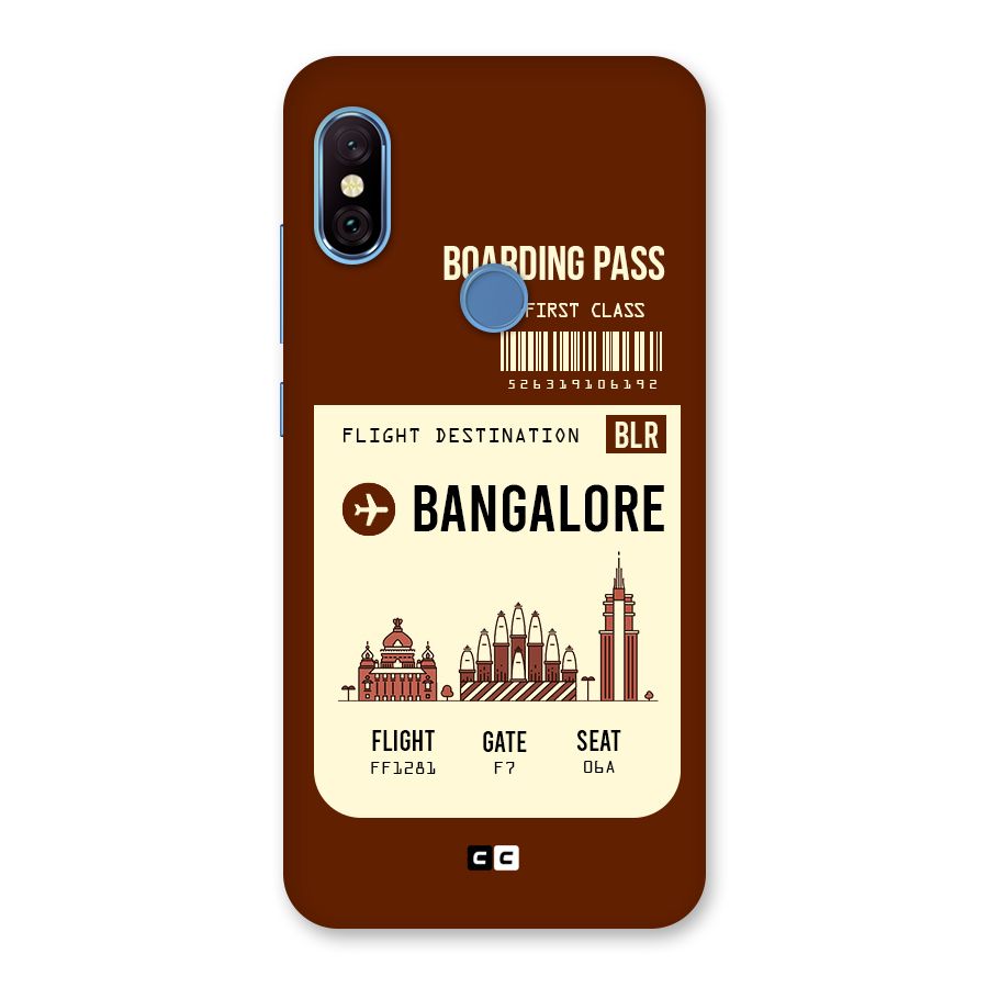 Bangalore Boarding Pass Back Case for Redmi Note 6 Pro