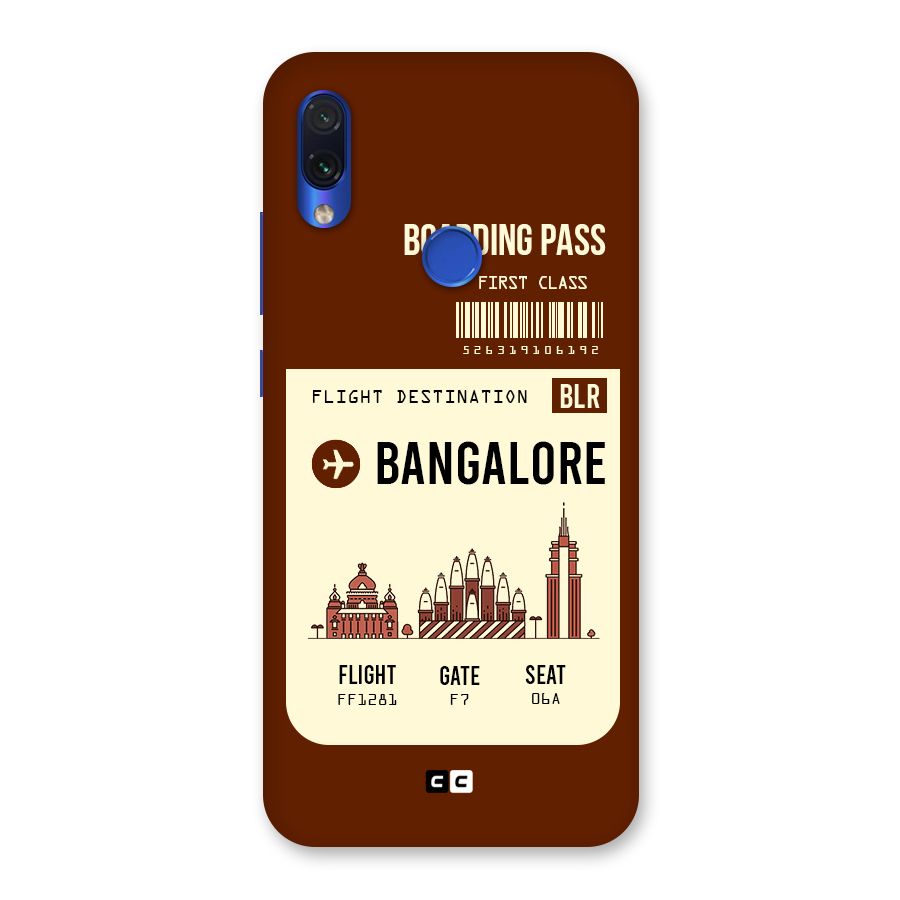 Bangalore Boarding Pass Back Case for Redmi Note 7
