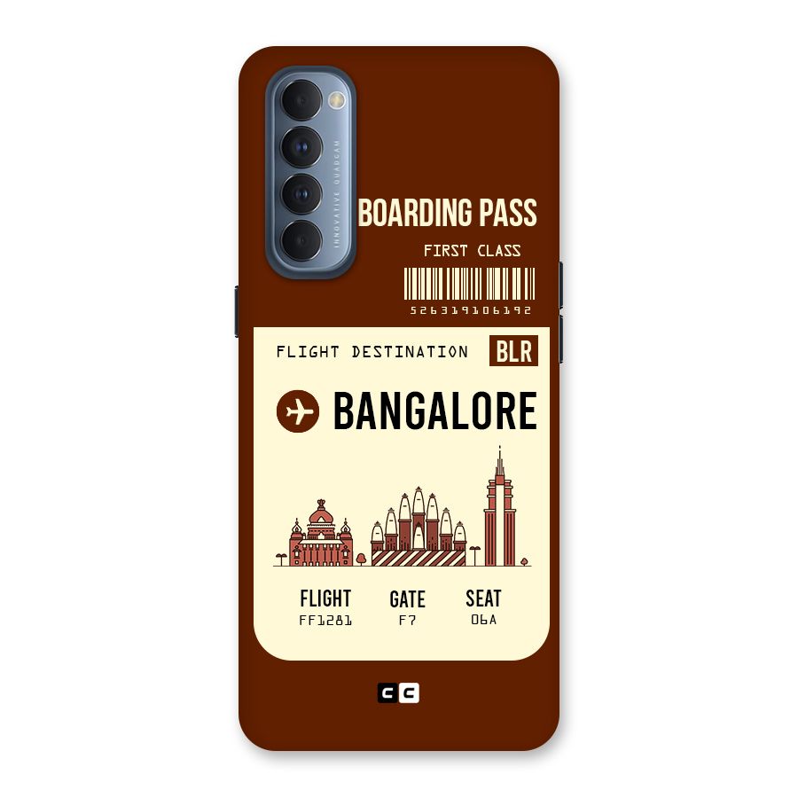 Bangalore Boarding Pass Back Case for Reno4 Pro
