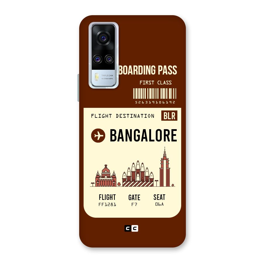 Bangalore Boarding Pass Back Case for Vivo Y31