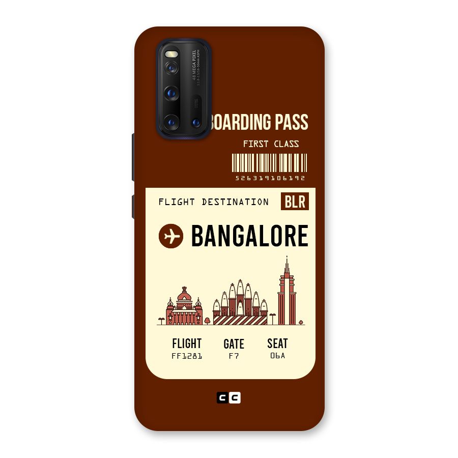 Bangalore Boarding Pass Back Case for Vivo iQOO 3
