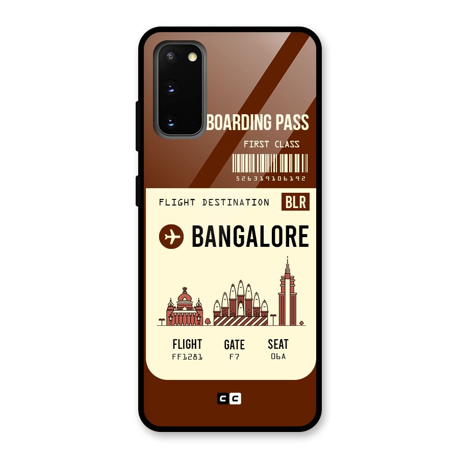 Bangalore Boarding Pass Glass Back Case for Galaxy S20