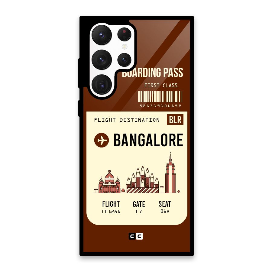 Bangalore Boarding Pass Glass Back Case for Galaxy S22 Ultra 5G