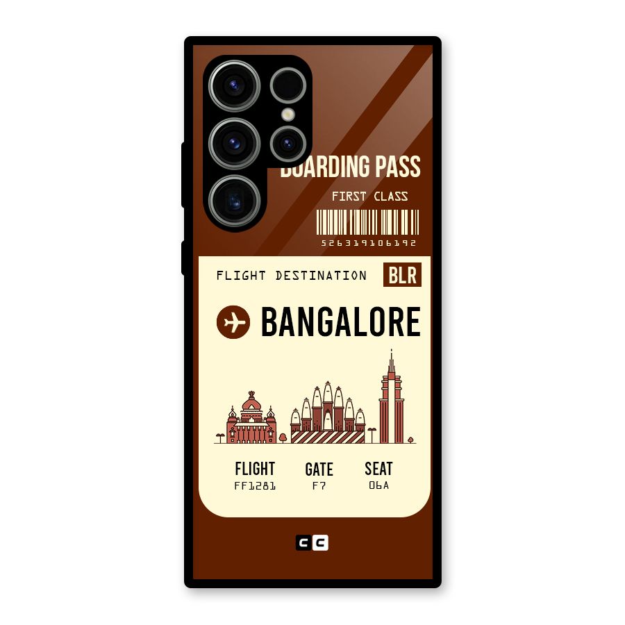 Bangalore Boarding Pass Glass Back Case for Galaxy S23 Ultra
