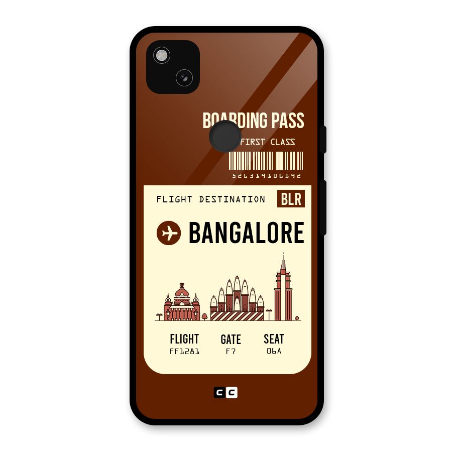 Bangalore Boarding Pass Glass Back Case for Google Pixel 4a