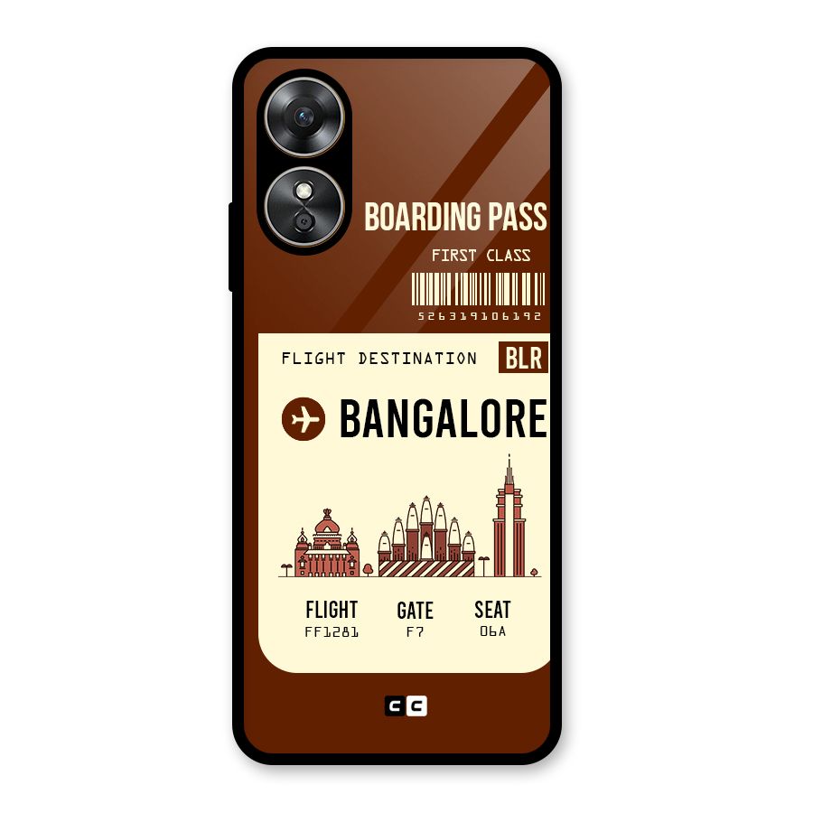 Bangalore Boarding Pass Glass Back Case for Oppo A17