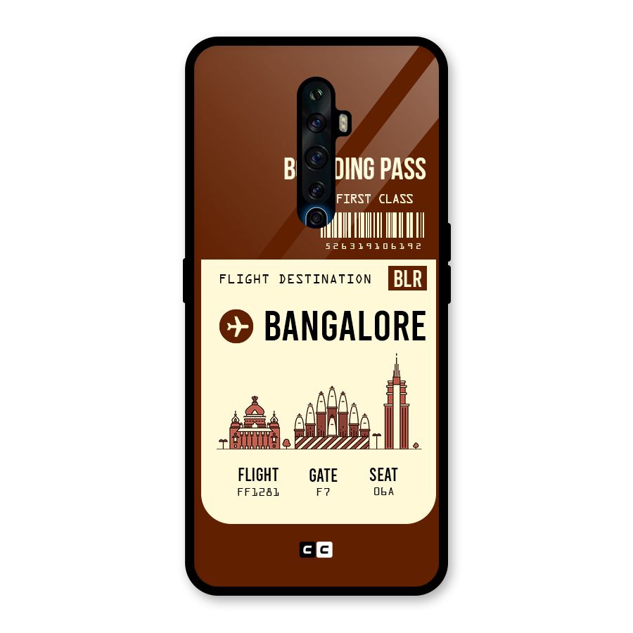 Bangalore Boarding Pass Glass Back Case for Oppo Reno2 Z