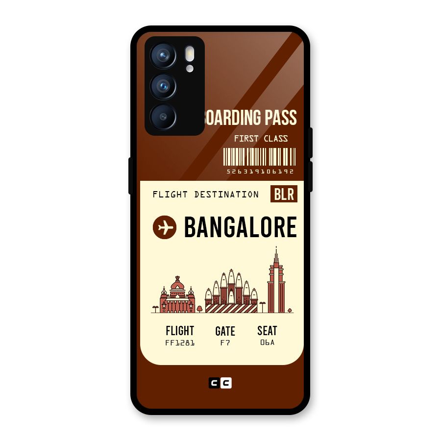 Bangalore Boarding Pass Glass Back Case for Oppo Reno6 5G