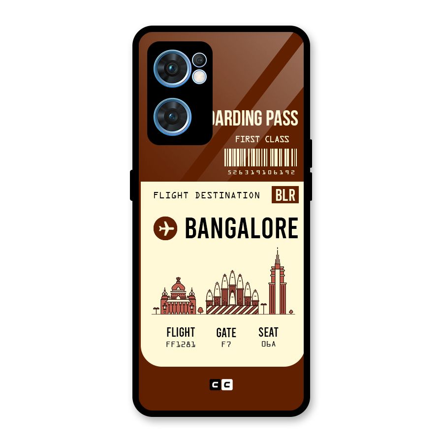 Bangalore Boarding Pass Glass Back Case for Oppo Reno7 5G