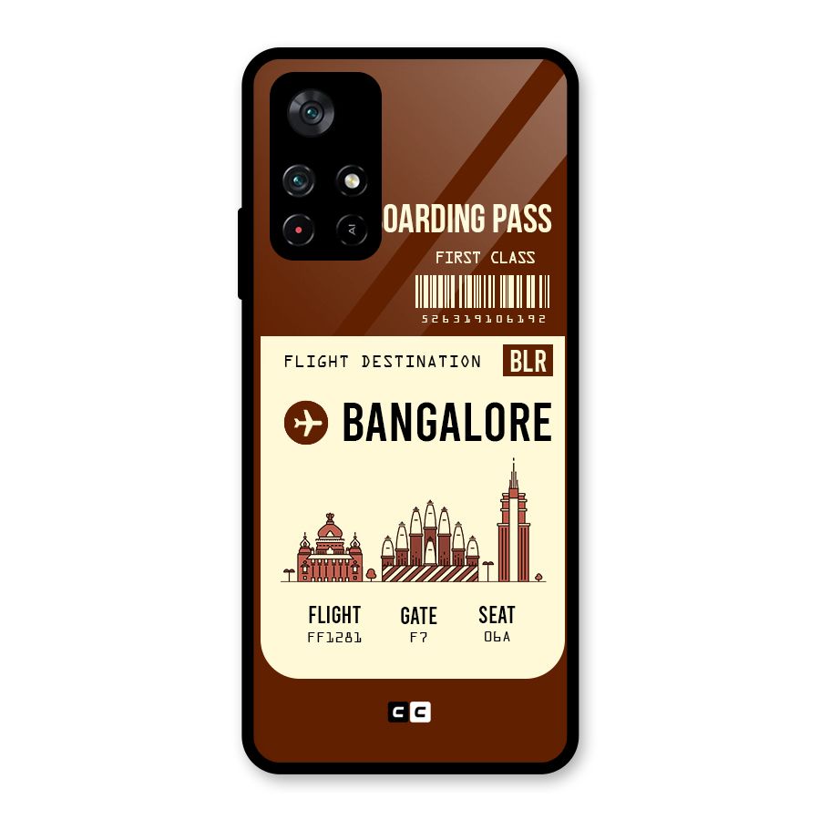 Bangalore Boarding Pass Glass Back Case for Poco M4 Pro 5G