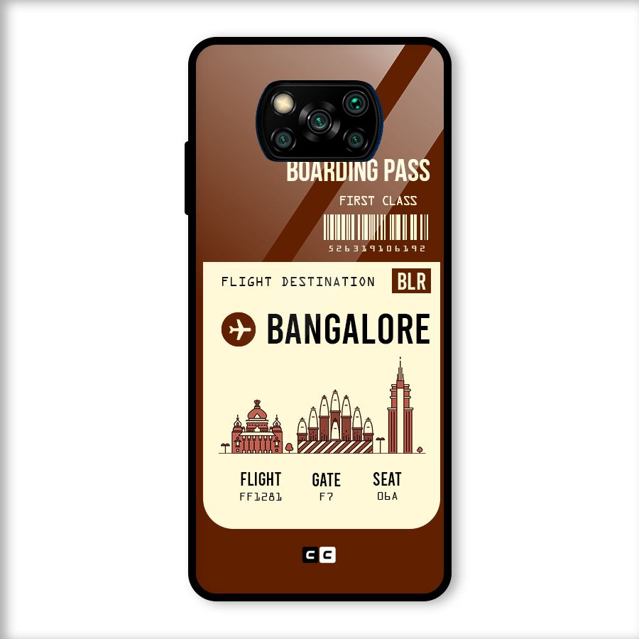 Bangalore Boarding Pass Glass Back Case for Poco X3