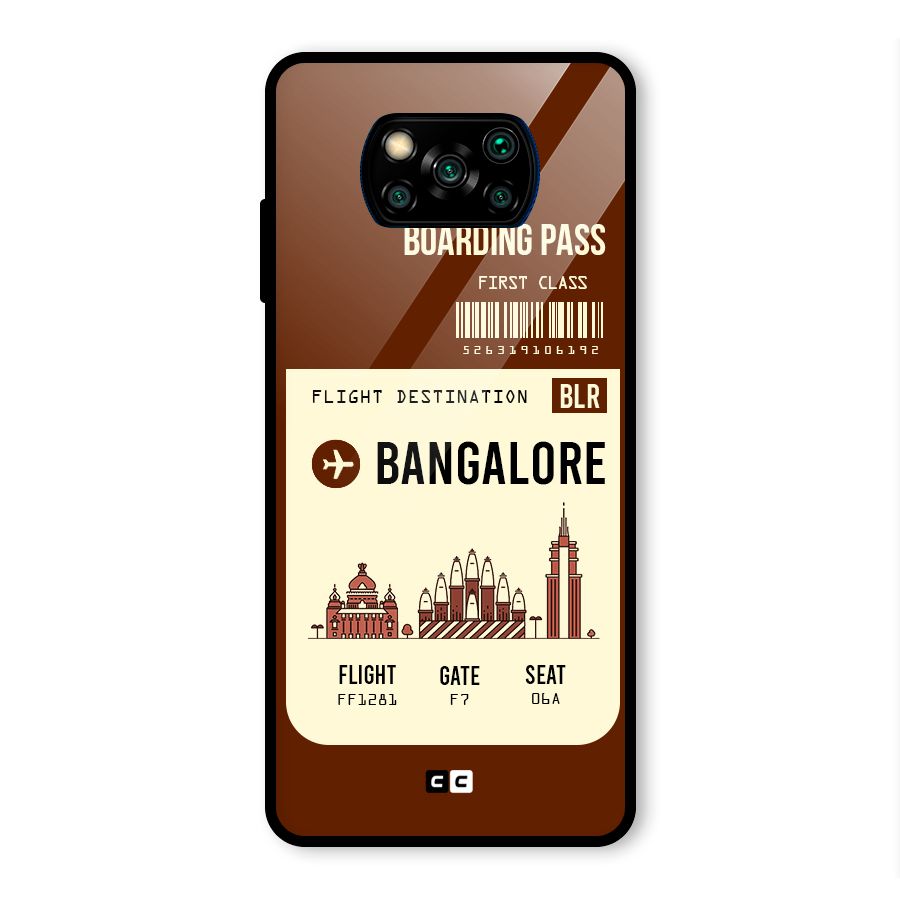 Bangalore Boarding Pass Glass Back Case for Poco X3 Pro