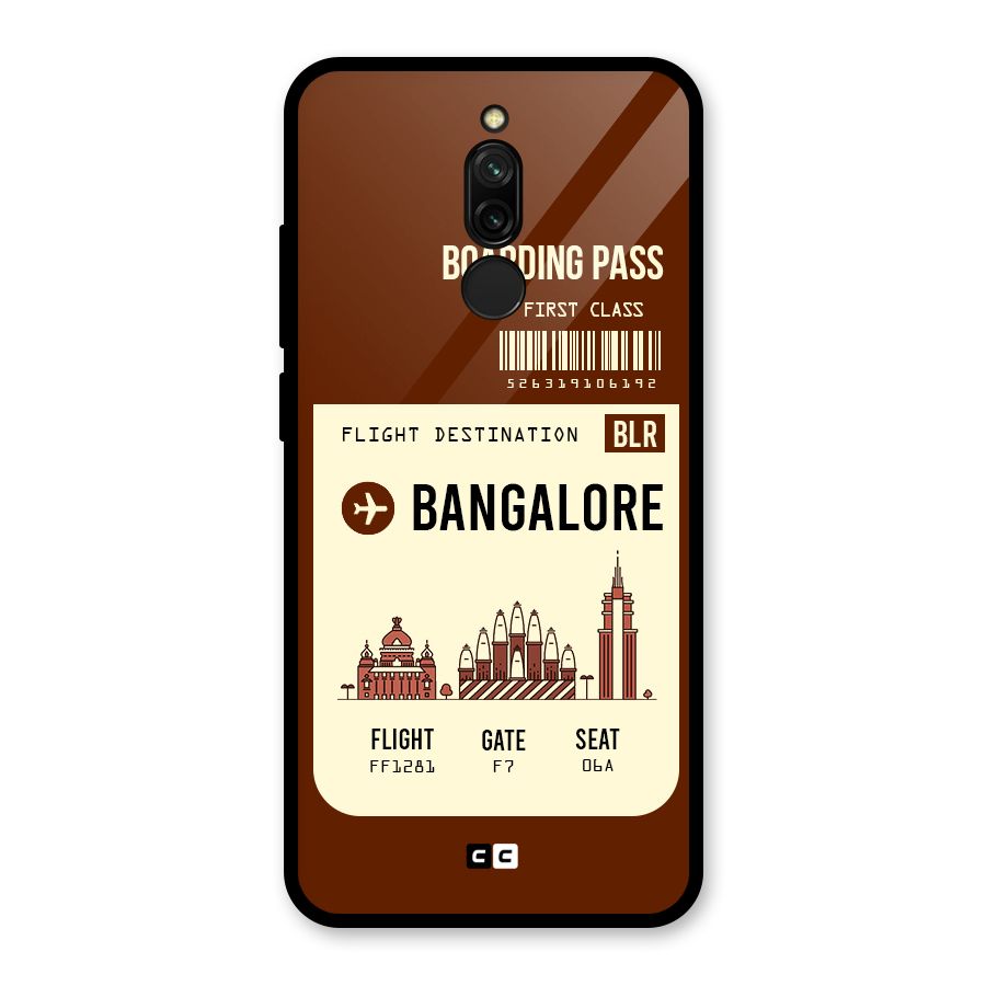 Bangalore Boarding Pass Glass Back Case for Redmi 8