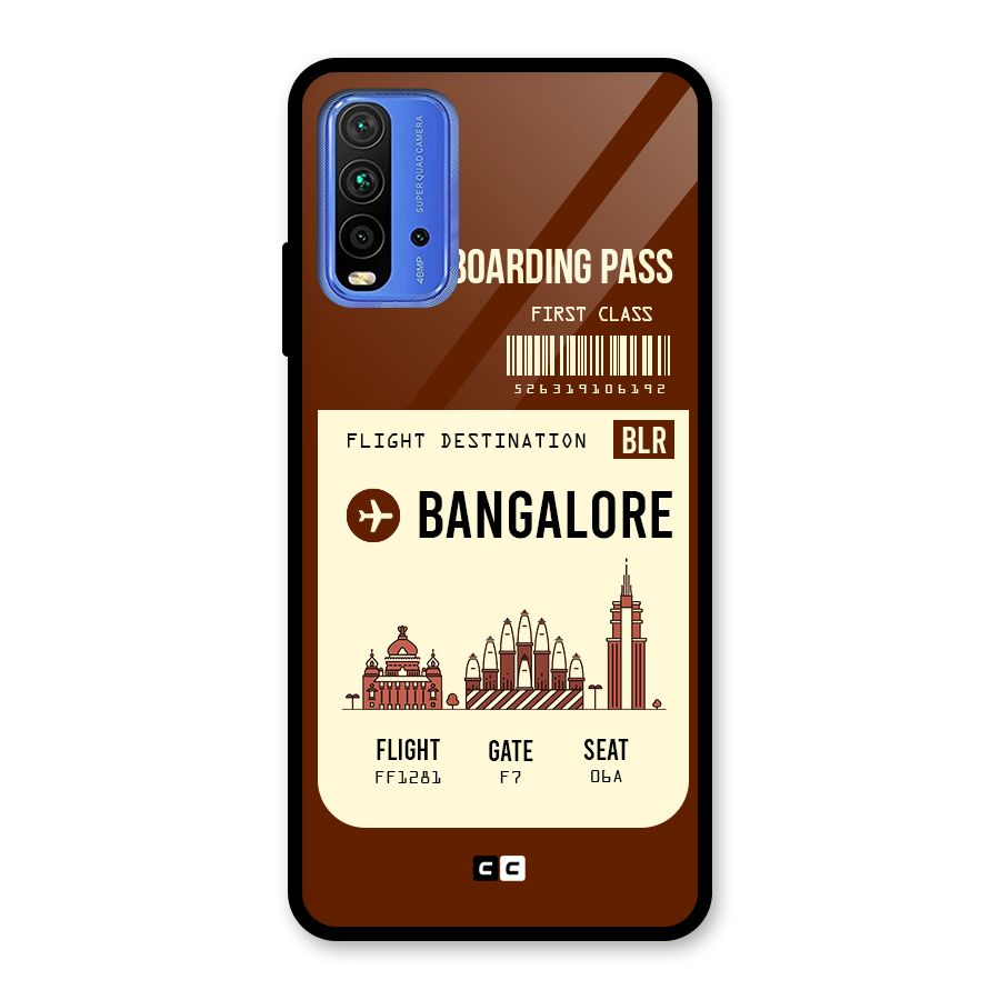 Bangalore Boarding Pass Glass Back Case for Redmi 9 Power