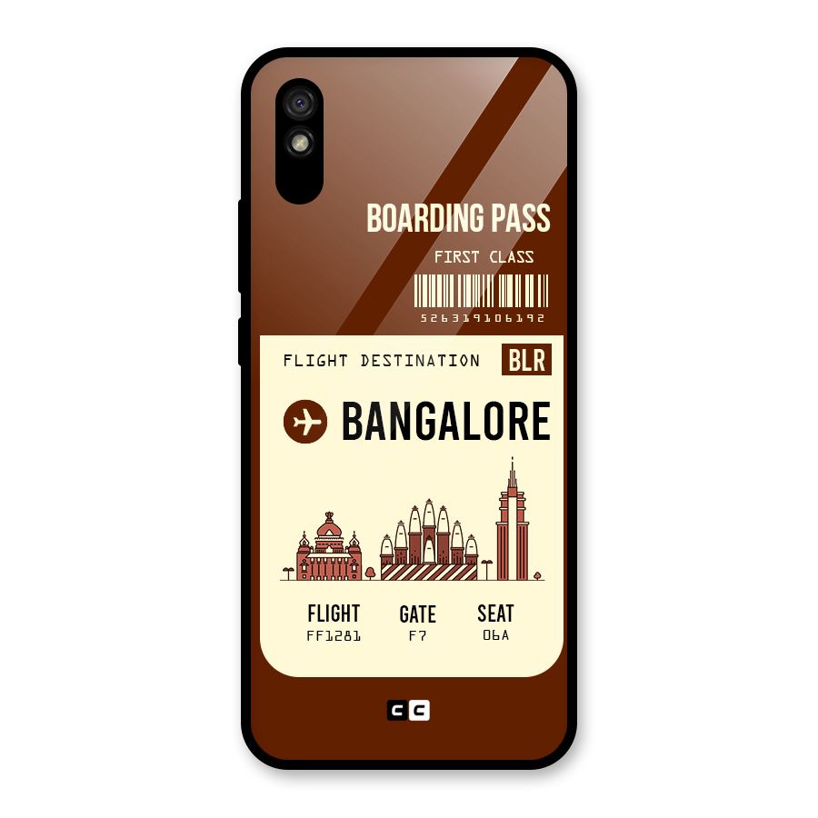 Bangalore Boarding Pass Glass Back Case for Redmi 9i